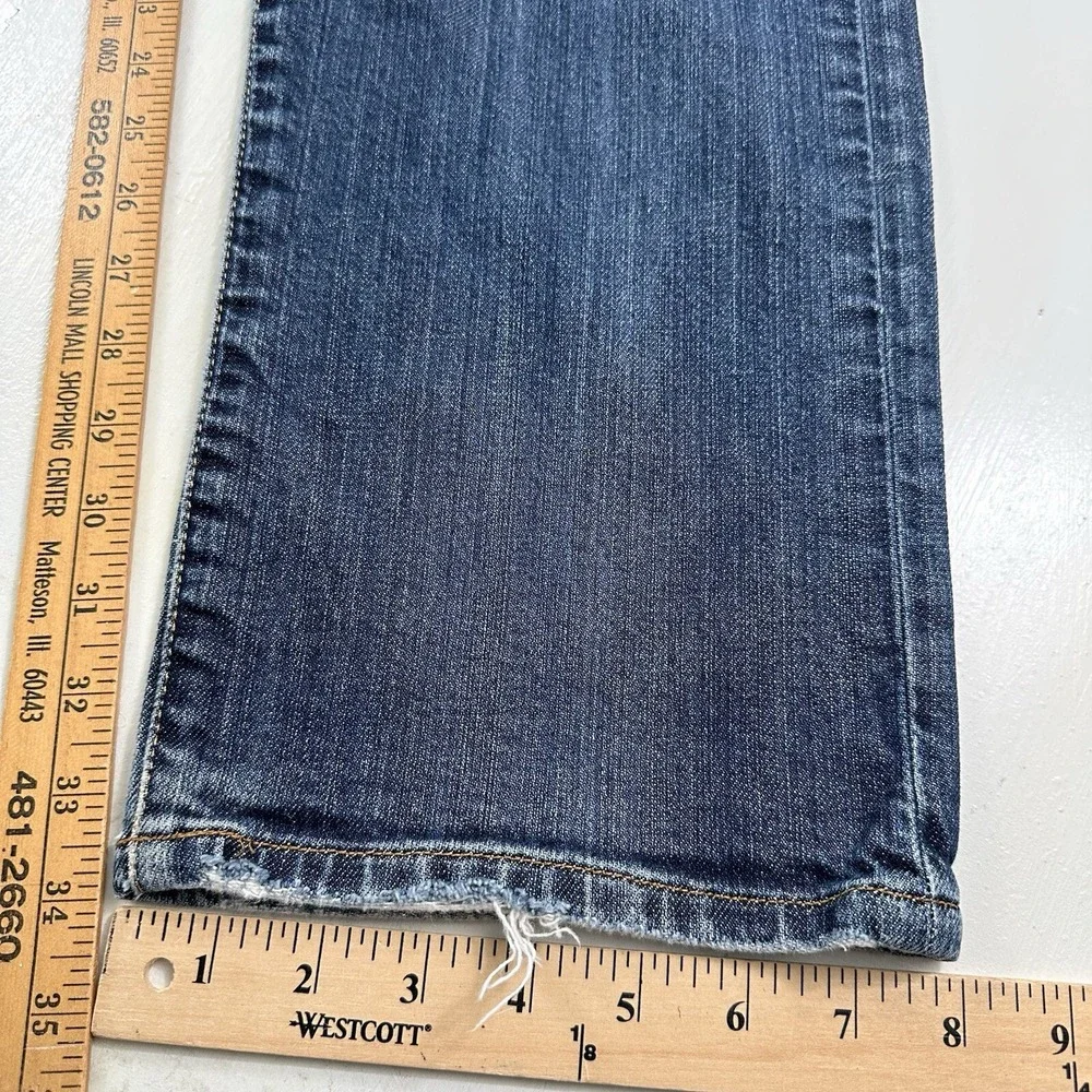 Lucky Brand 329 Straight Jeans Men actual 34x34‎ Blue Distressed Italian Denim